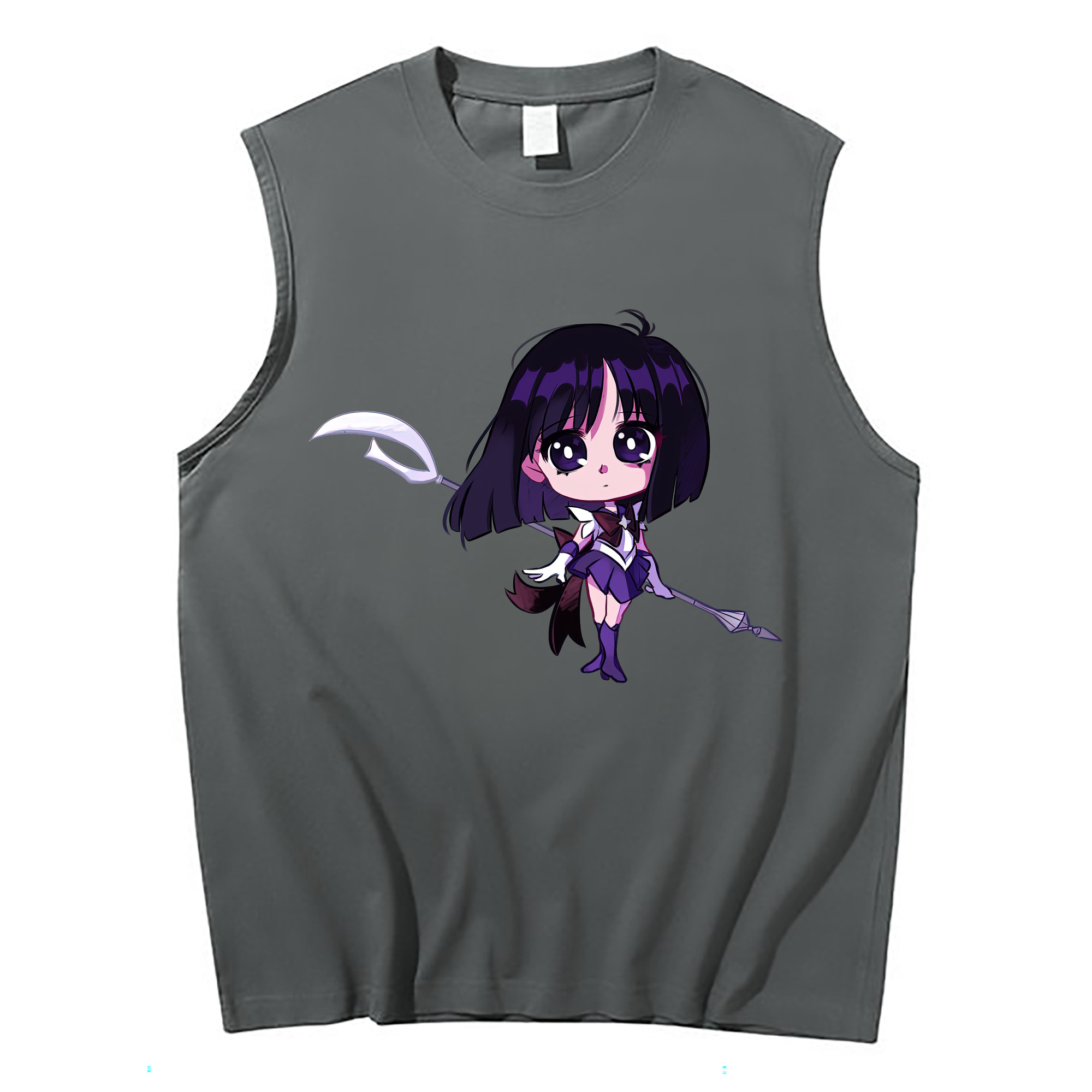 （画像用） 美少女戦士セーラームーン 土萠ほたる Sailor Moon Tomoe Hotaru （セーラーサターン；Sailor Saturn） コットン100％タンクトップ（フロントプリント）